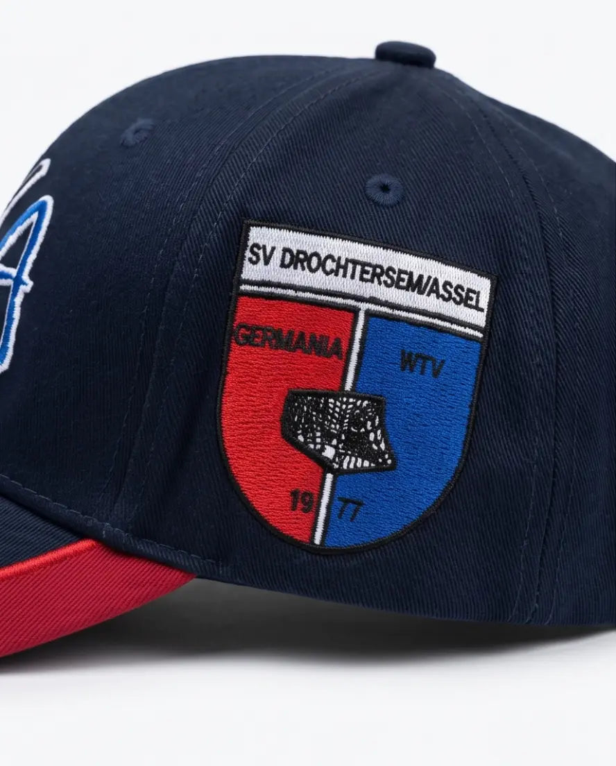 D/A Retro Racing Monogram Baseball Cap – Navy, Red & Blue