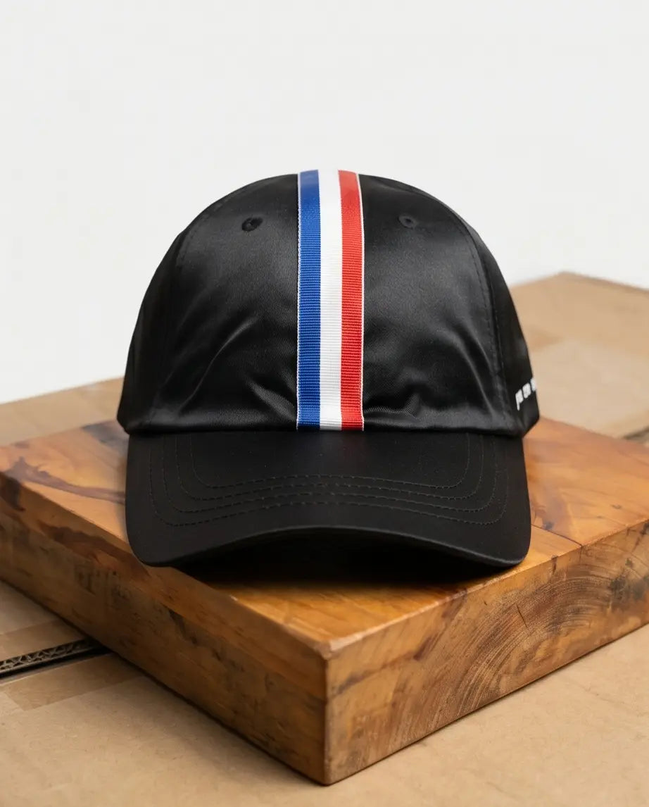 "You Are So Special" Tricolor Stripe Cap — Black
