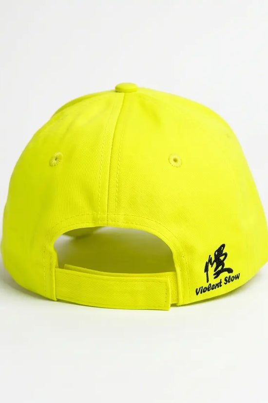 Violent Slow Neon Graphic Baseball Cap – Electric Cyber Yellow