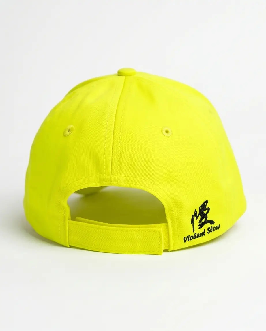 Violent Slow Neon Graphic Baseball Cap – Electric Cyber Yellow
