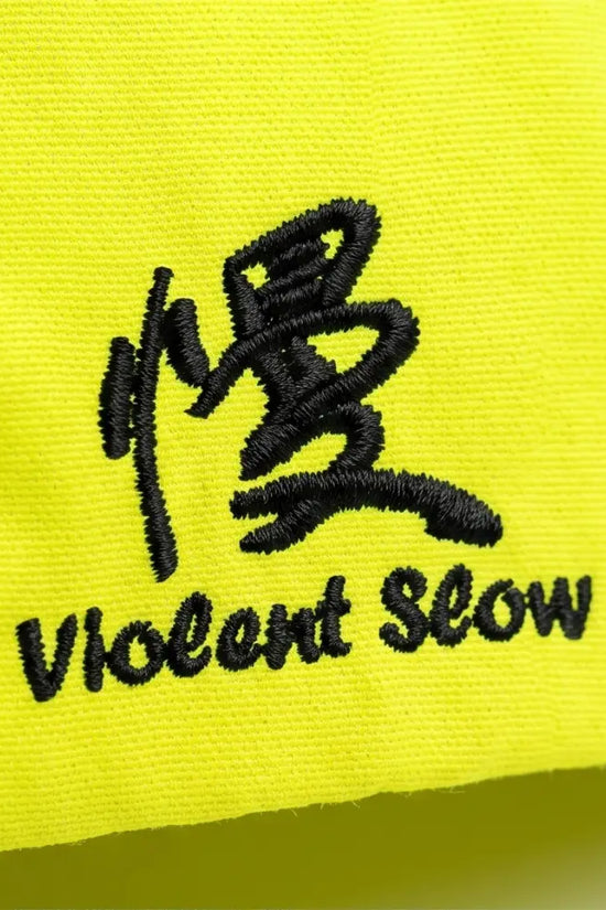 Violent Slow Neon Graphic Baseball Cap – Electric Cyber Yellow