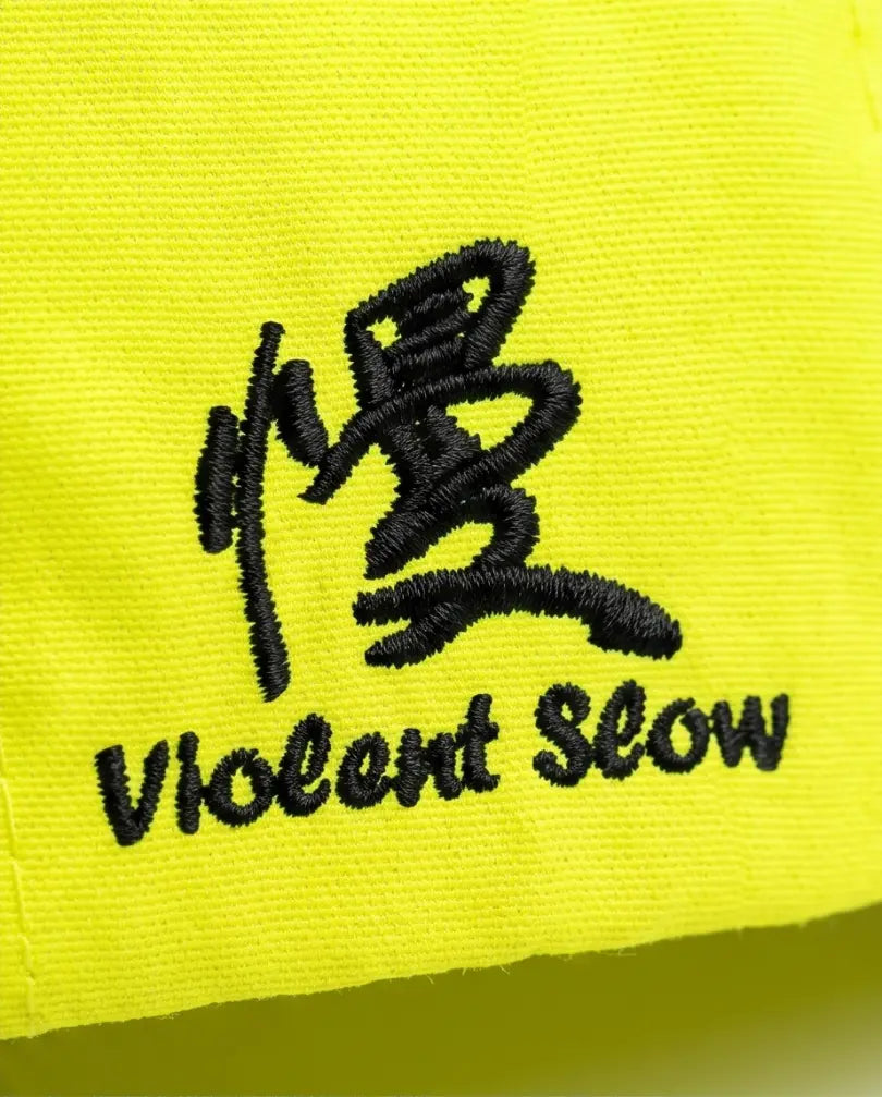 Violent Slow Neon Graphic Baseball Cap – Electric Cyber Yellow