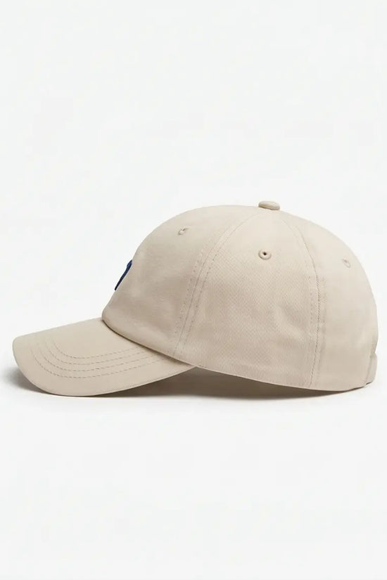 Minimalist Number 7 Embroidered Baseball Cap – Sand Beige & Navy