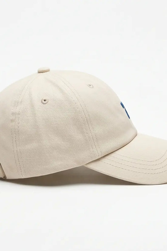 Minimalist Number 7 Embroidered Baseball Cap – Sand Beige & Navy