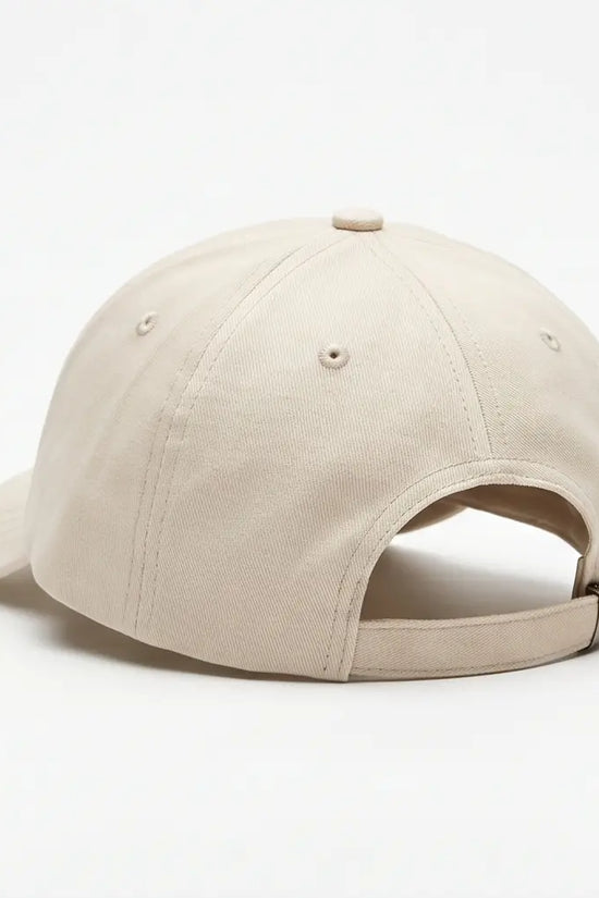 Minimalist Number 7 Embroidered Baseball Cap – Sand Beige & Navy