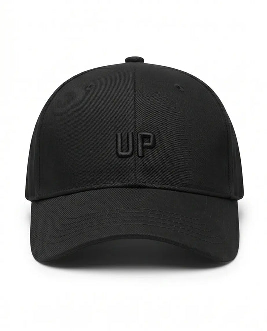 Minimalist "UP" Tonal Embroidered Baseball Cap – Stealth Triple Black