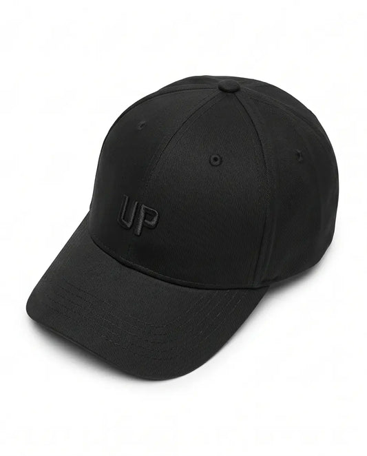 Minimalist "UP" Tonal Embroidered Baseball Cap – Stealth Triple Black