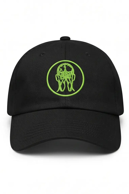 Black Cap with Neon Green Circular Graphic