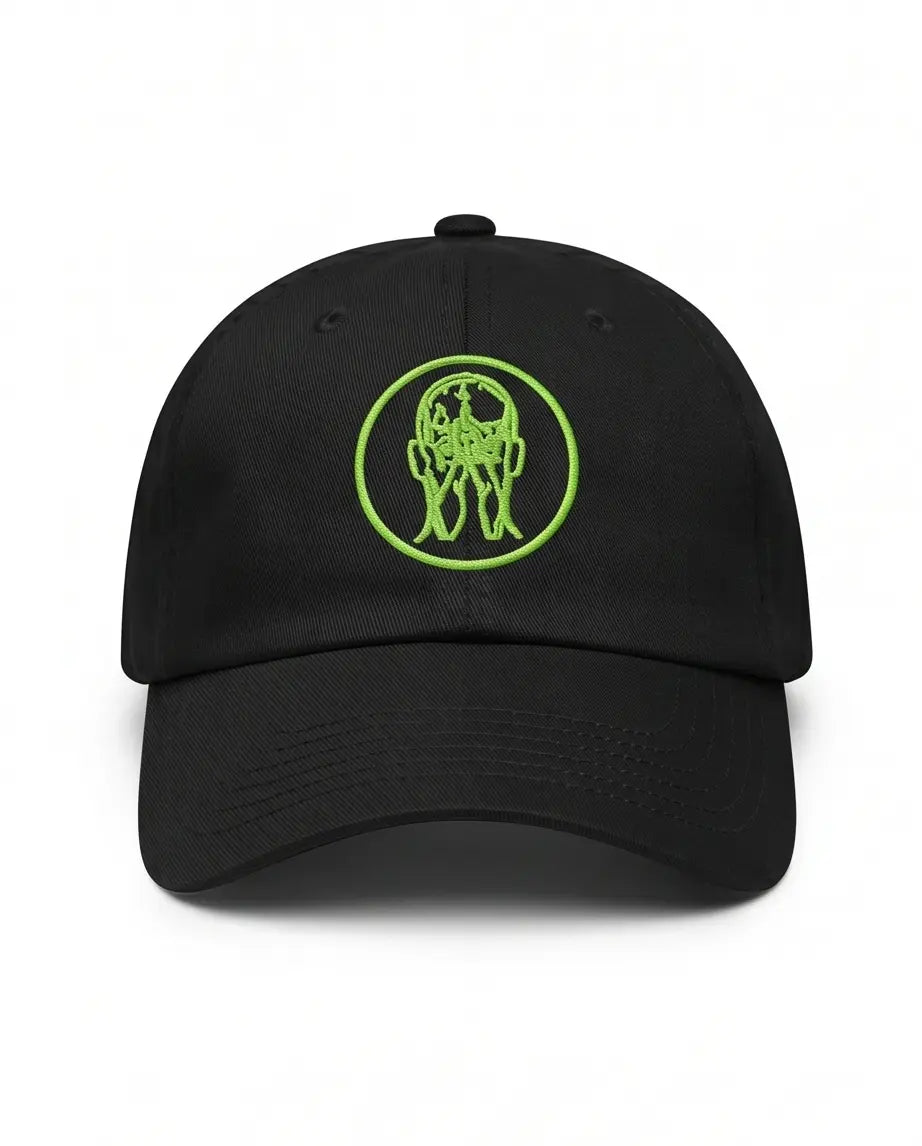 Black Cap with Neon Green Circular Graphic