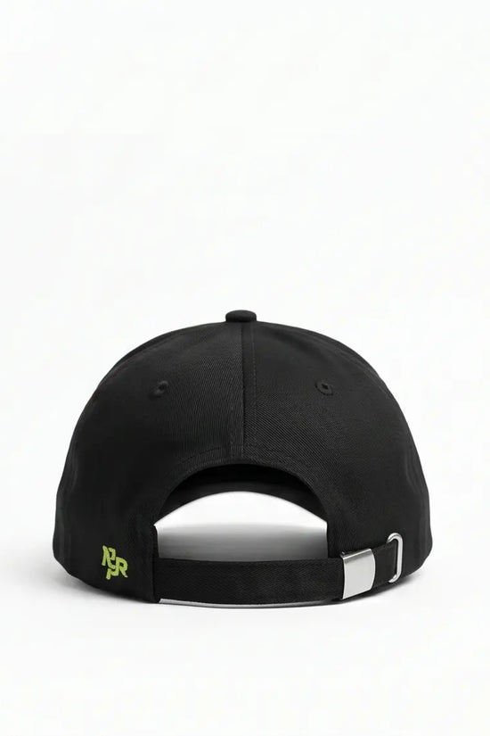 Black Cap with Neon Green Circular Graphic