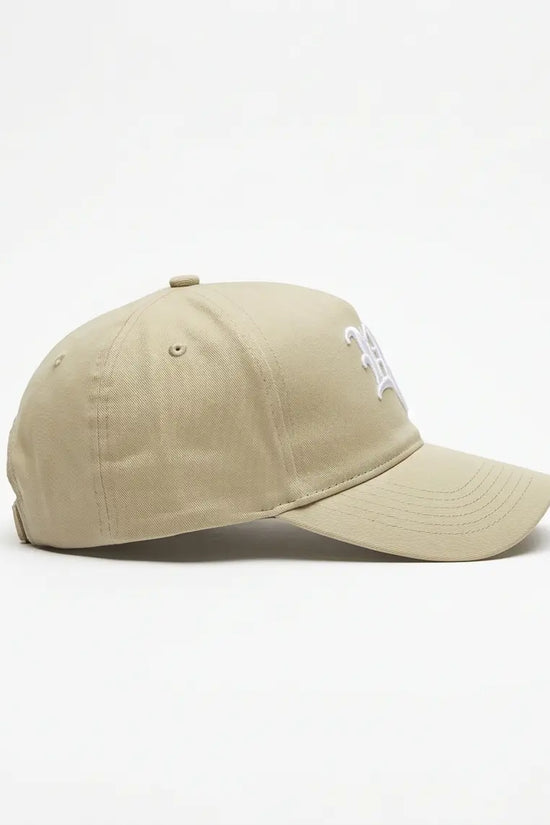 Khaki Cap with Gothic Letter Embroidery