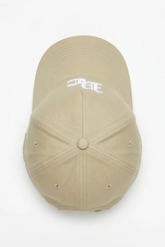 Khaki Cap with Gothic Letter Embroidery
