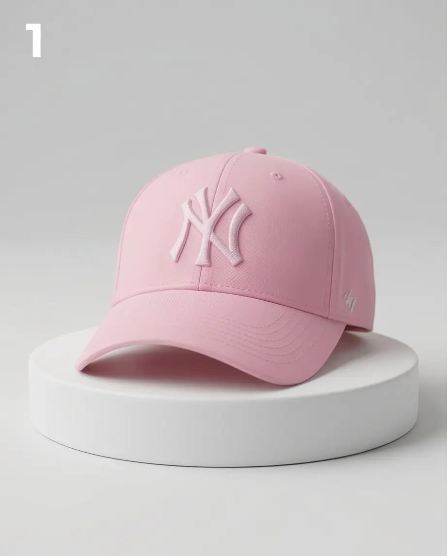 Pink Embroidered "NY" Baseball Cap