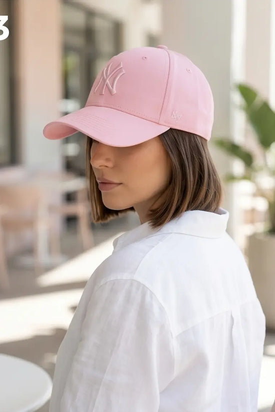 Pink Embroidered "NY" Baseball Cap