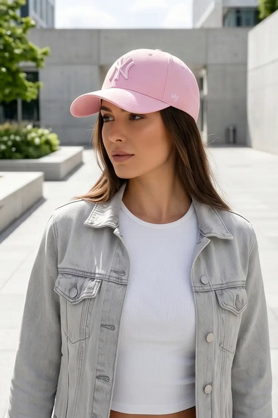 Pink Embroidered "NY" Baseball Cap