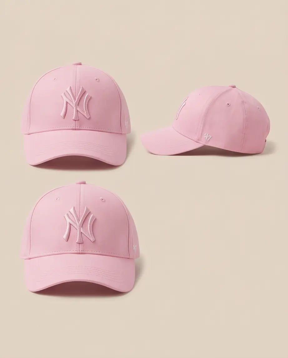 PROMO💣 3 NY -Style Baseball Cap — Olive, Black & Pink | Structured Adjustable Hat
