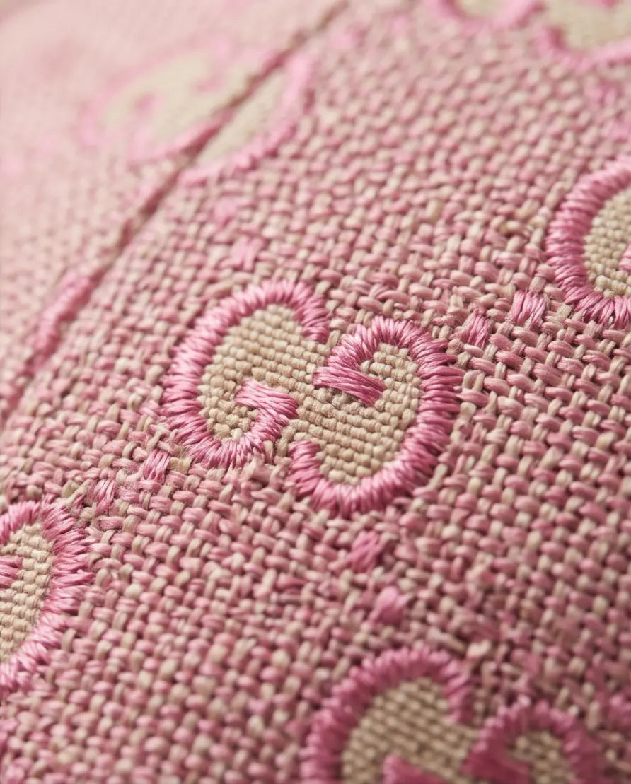 Pink Monogram Jacquard Baseball Cap | Structured Adjustable Hat