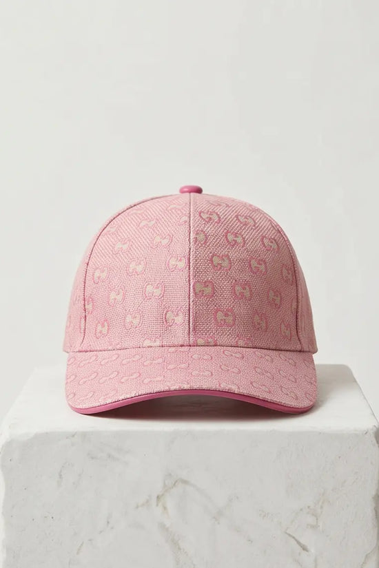 Pink Monogram Jacquard Baseball Cap | Structured Adjustable Hat