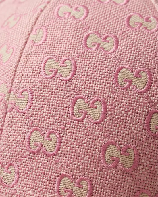 Pink Monogram Jacquard Baseball Cap | Structured Adjustable Hat