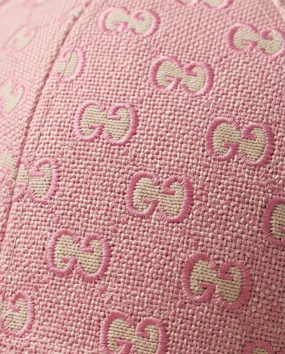 Pink Monogram Jacquard Baseball Cap | Structured Adjustable Hat
