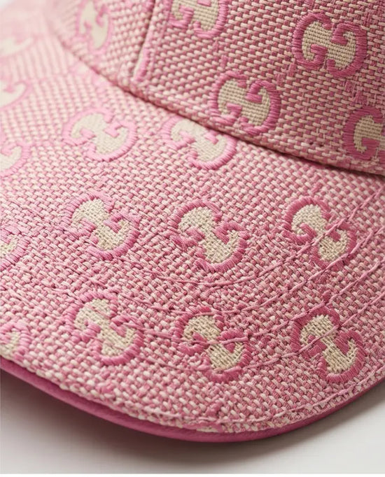 Pink Monogram Jacquard Baseball Cap | Structured Adjustable Hat
