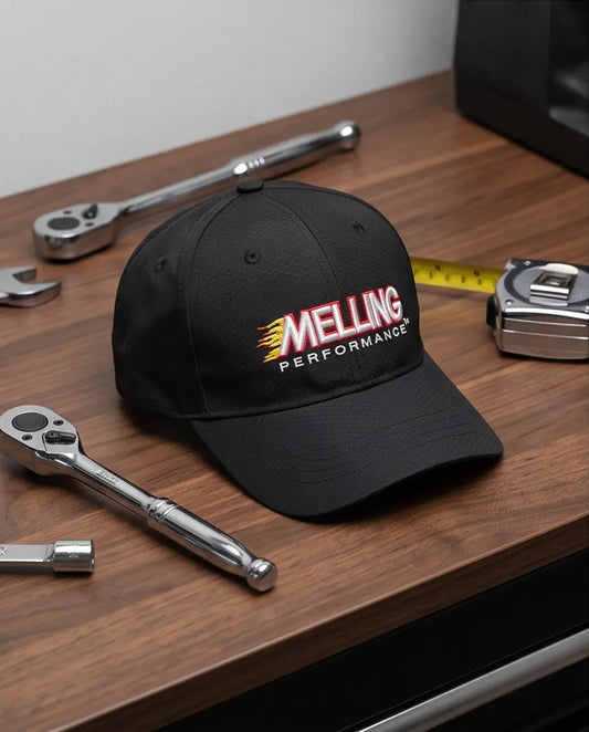 Melling Performance Flame Graphic Racing Cap – Jet Black