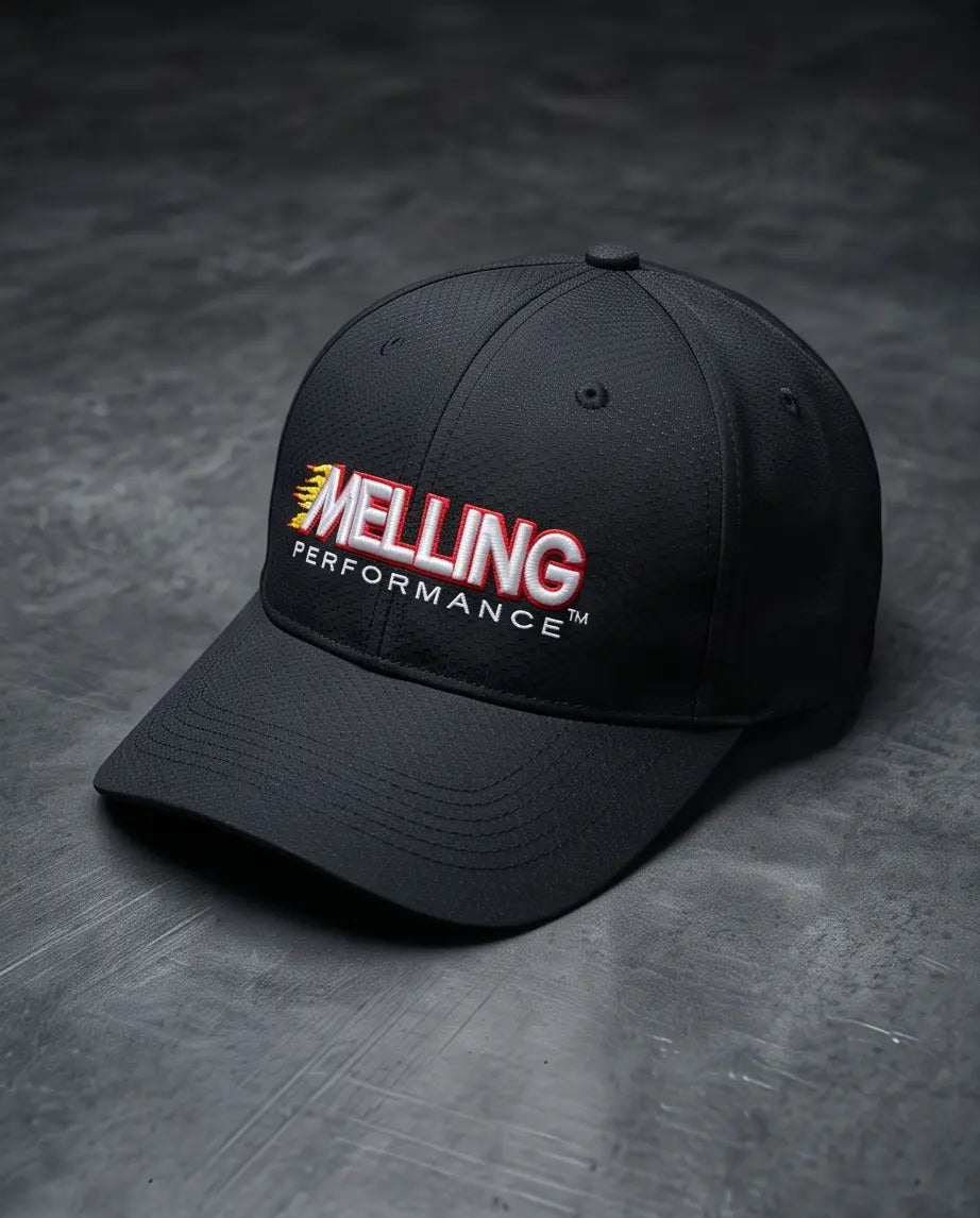 Melling Performance Flame Graphic Racing Cap – Jet Black