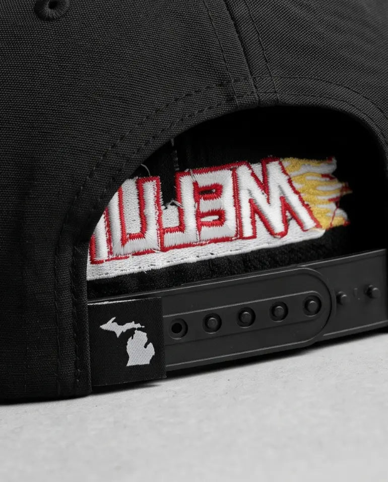 Melling Performance Flame Graphic Racing Cap – Jet Black