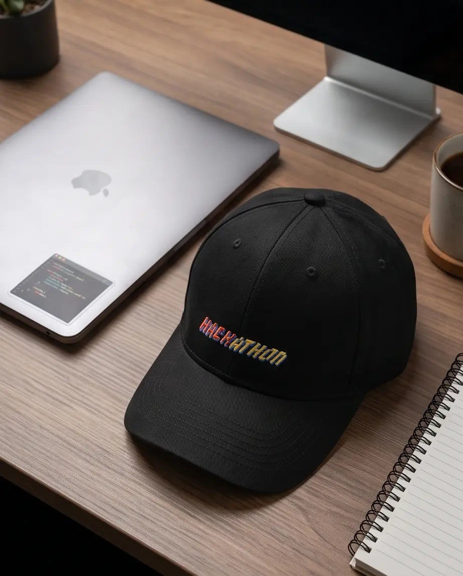 Limited Edition "HACKATHON" Embroidered Tech Cap – Jet Black