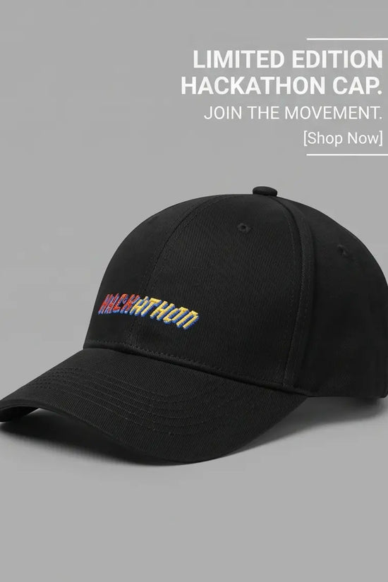 Limited Edition "HACKATHON" Embroidered Tech Cap – Jet Black