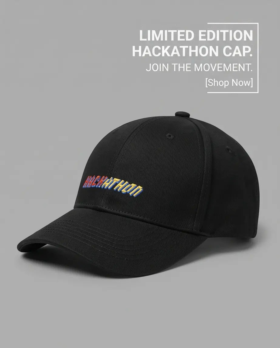 Limited Edition "HACKATHON" Embroidered Tech Cap – Jet Black