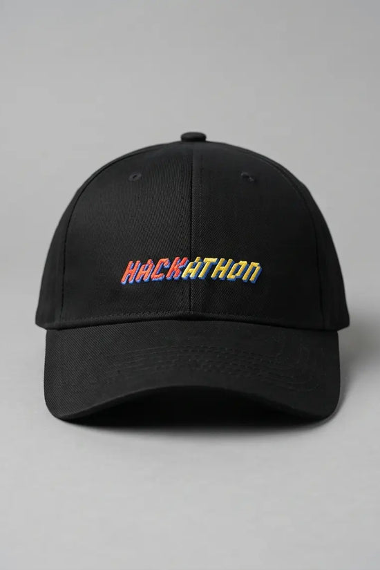 Limited Edition "HACKATHON" Embroidered Tech Cap – Jet Black