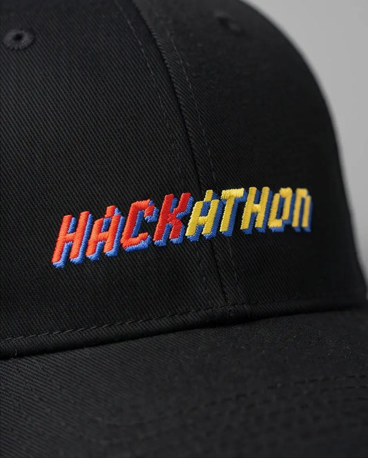 Limited Edition "HACKATHON" Embroidered Tech Cap – Jet Black