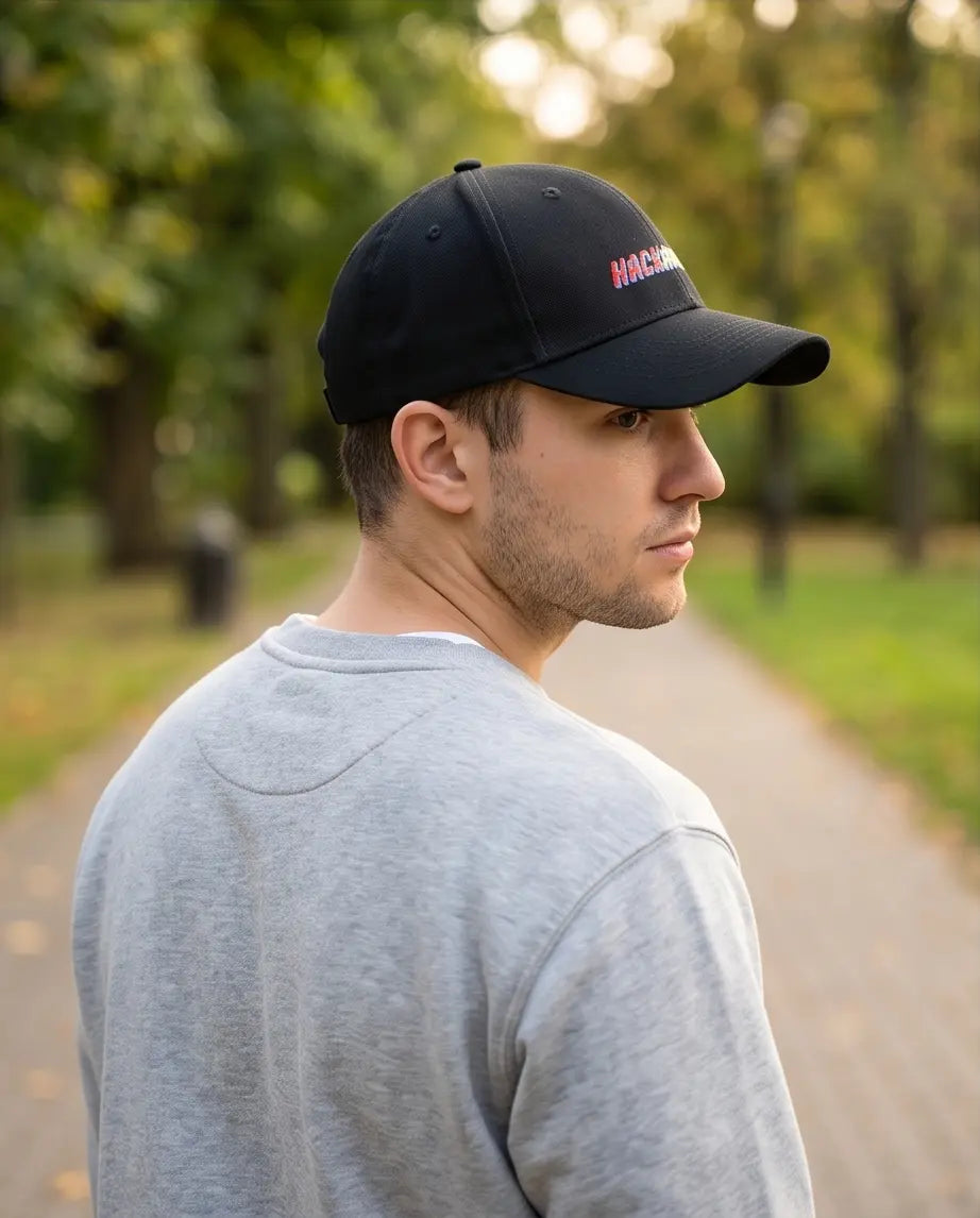 Limited Edition "HACKATHON" Embroidered Tech Cap – Jet Black