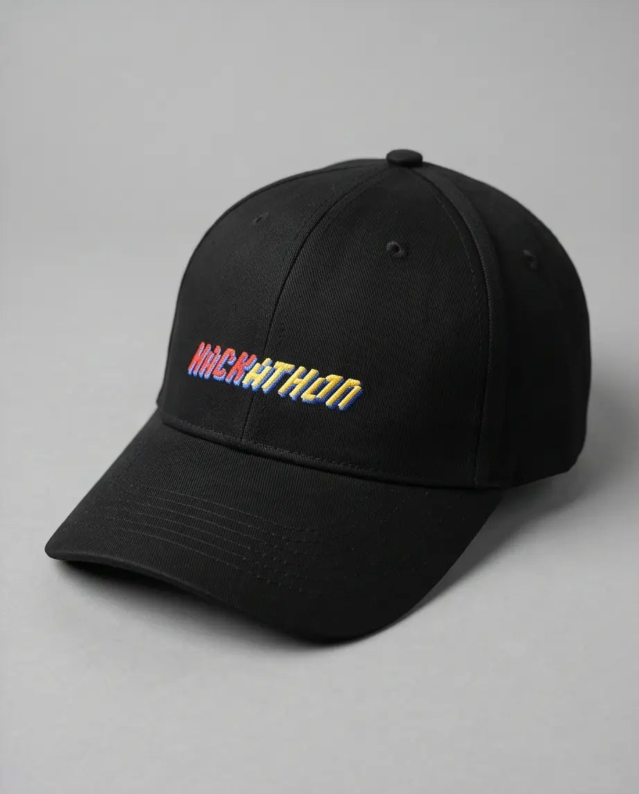 Limited Edition "HACKATHON" Embroidered Tech Cap – Jet Black