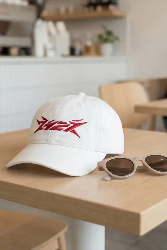 The Crimson Cyber-Spike White Cap