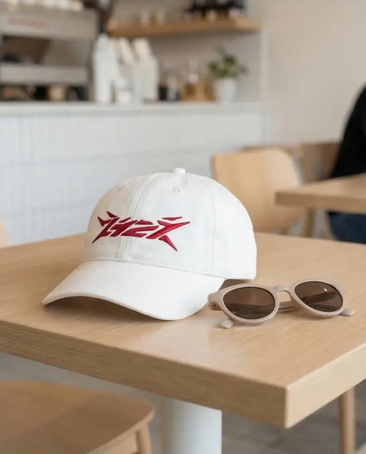 The Crimson Cyber-Spike White Cap