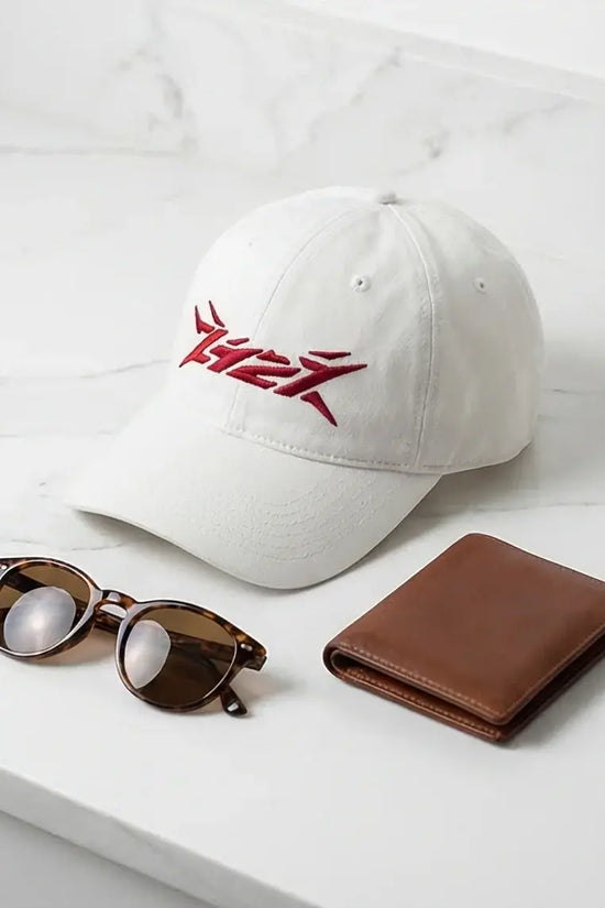 The Crimson Cyber-Spike White Cap