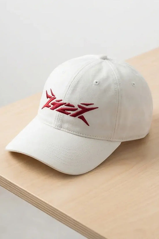 The Crimson Cyber-Spike White Cap