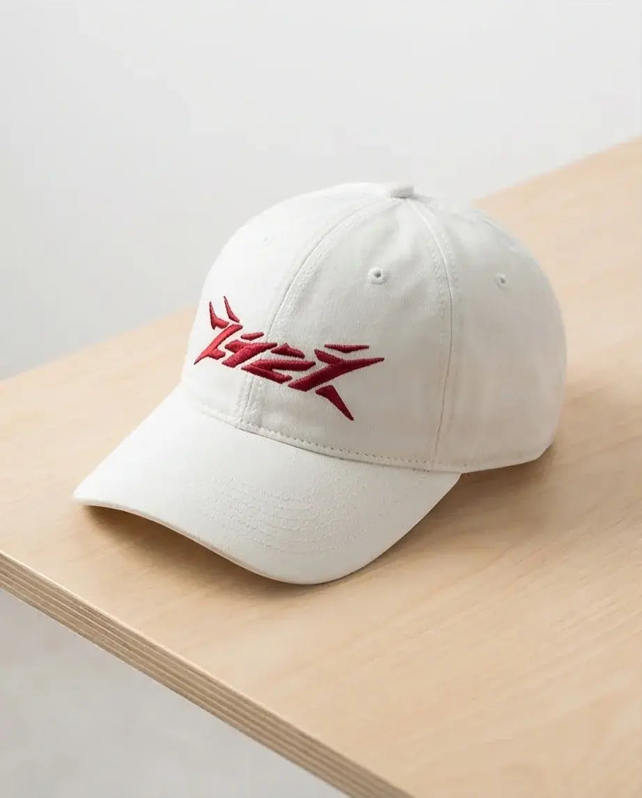 The Crimson Cyber-Spike White Cap