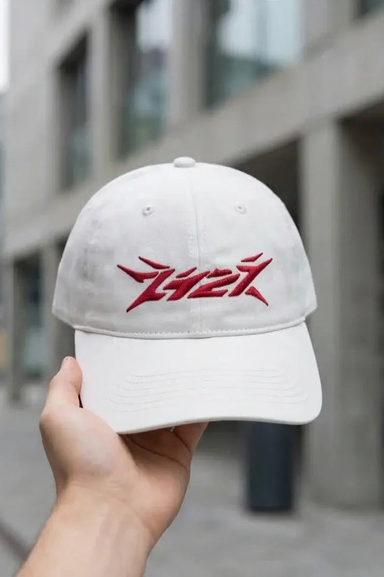 The Crimson Cyber-Spike White Cap