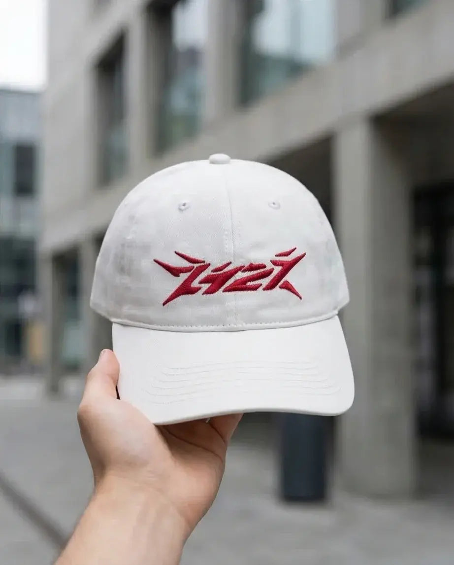 The Crimson Cyber-Spike White Cap
