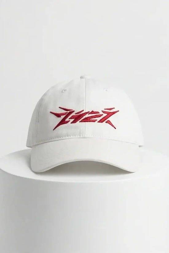 The Crimson Cyber-Spike White Cap