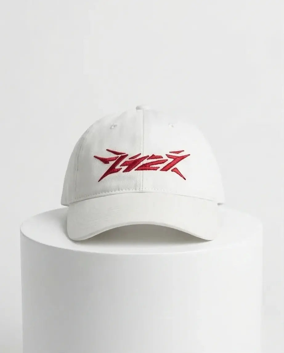 The Crimson Cyber-Spike White Cap