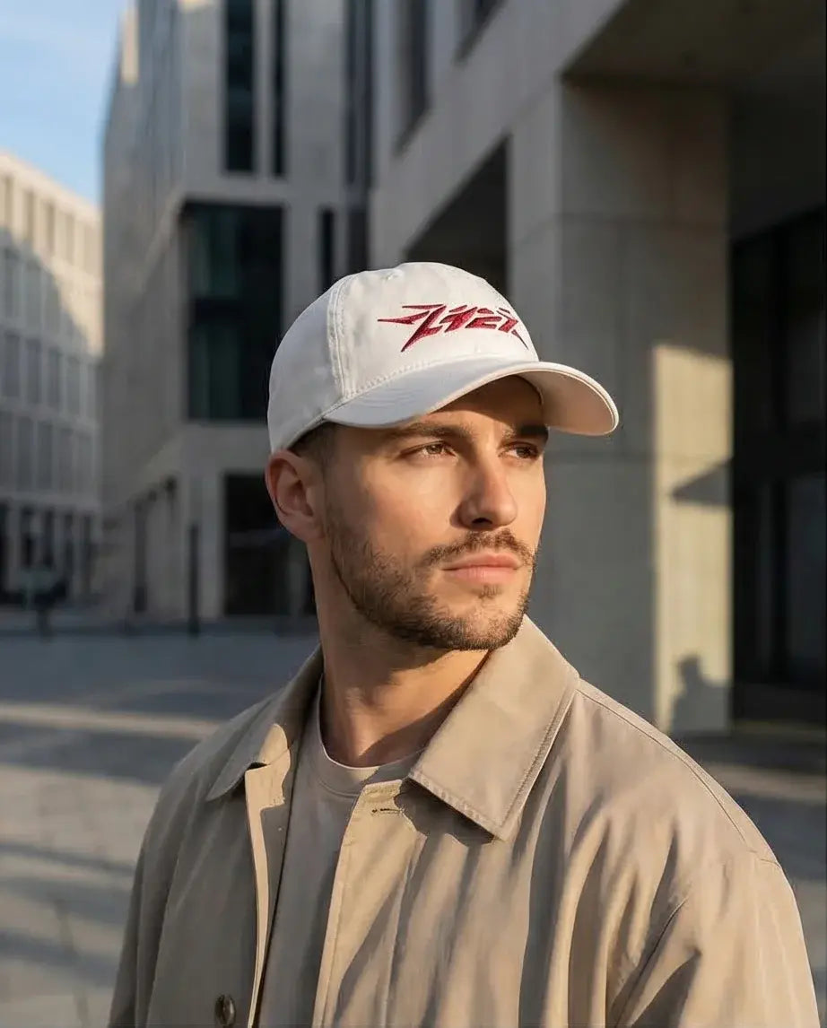 The Crimson Cyber-Spike White Cap