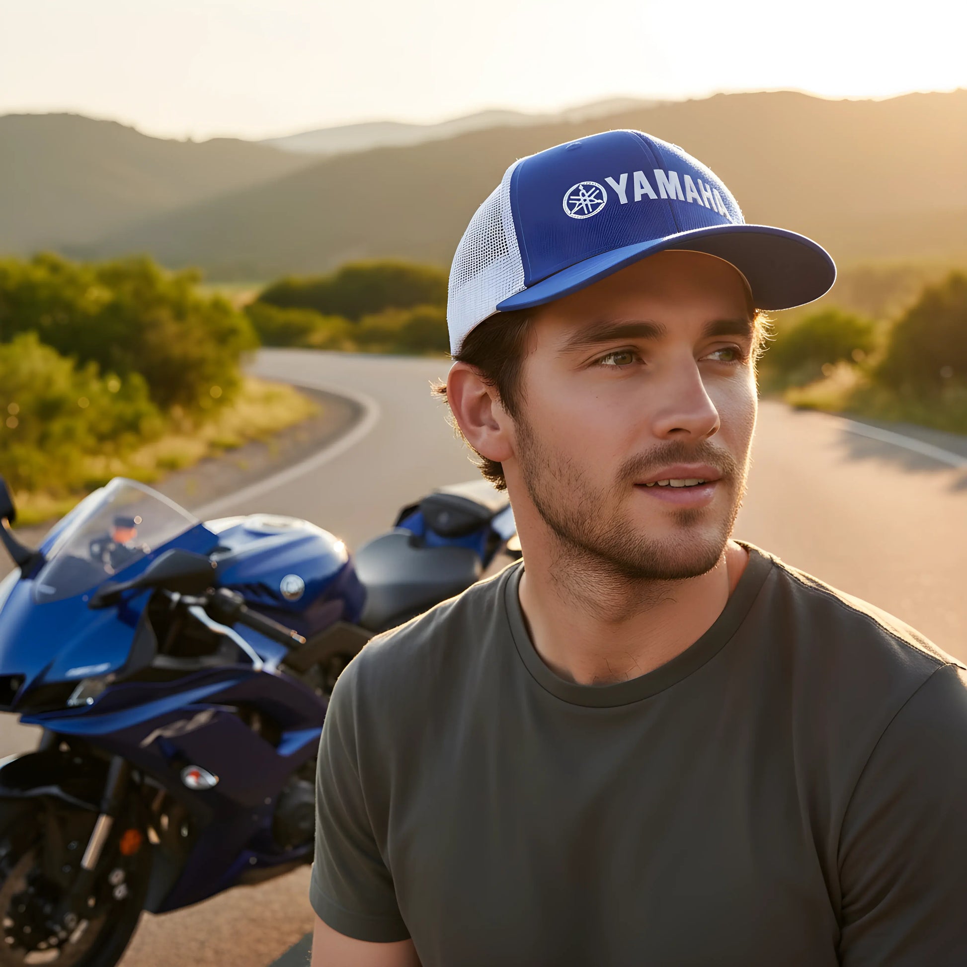 Racing Blue Mesh Cap