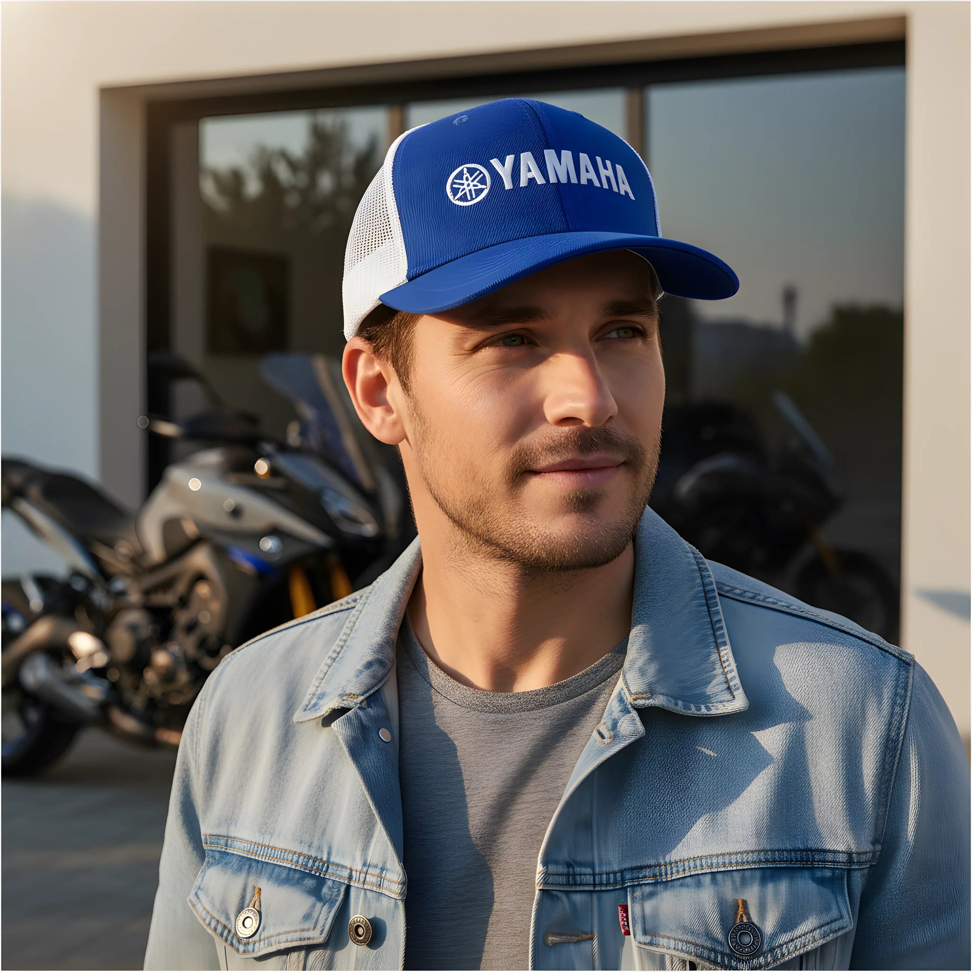 Racing Blue Mesh Cap
