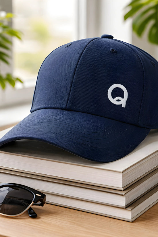 Navy Blue Cap with Minimalist “Q” Logo