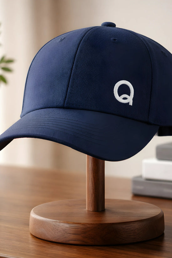 Navy Blue Cap with Minimalist “Q” Logo