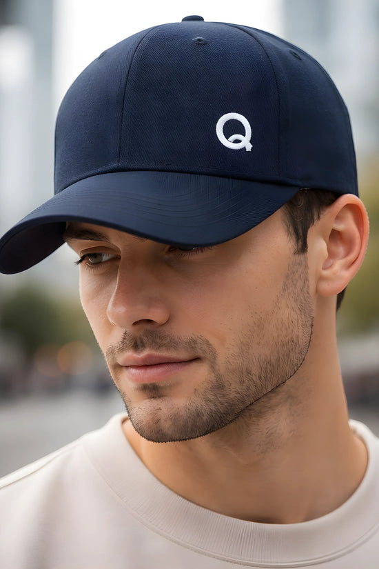 Navy Blue Cap with Minimalist “Q” Logo